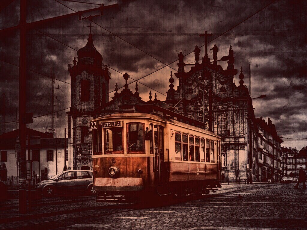 Старинный трамвай обои