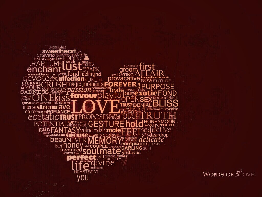 Слова любви обои