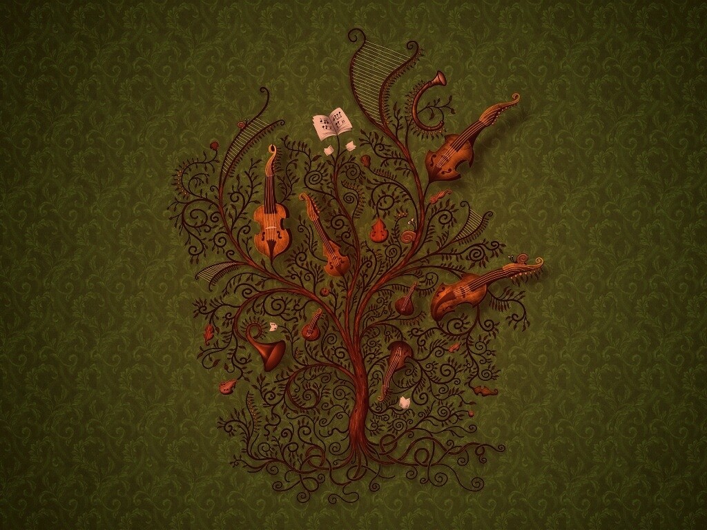 Музыкальное дерево обои