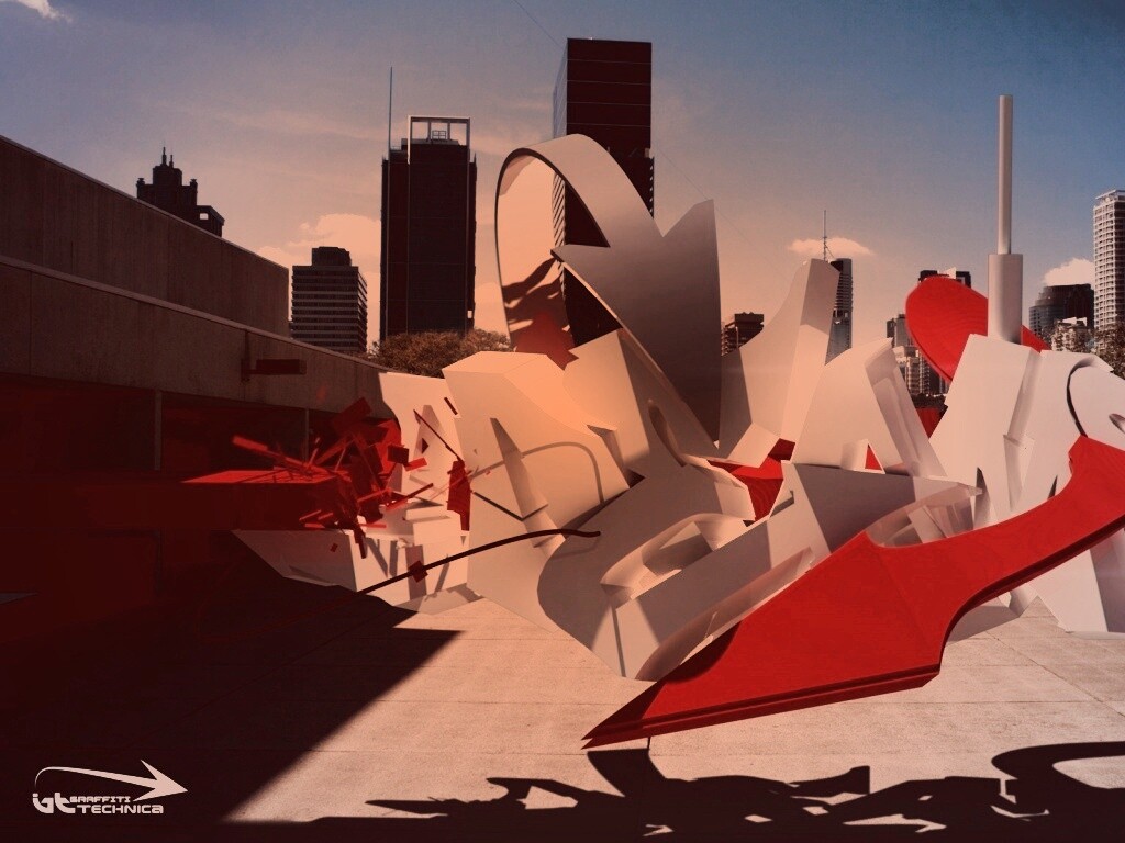 Трехмерное граффити обои