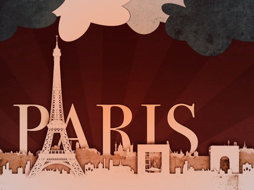 Париж в стиле декупажа обои