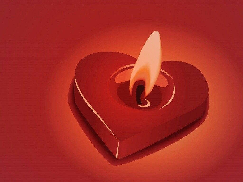 Свеча для Дня всех влюбленных обои