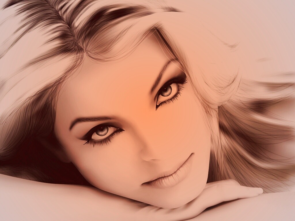 Девушка в векторе обои