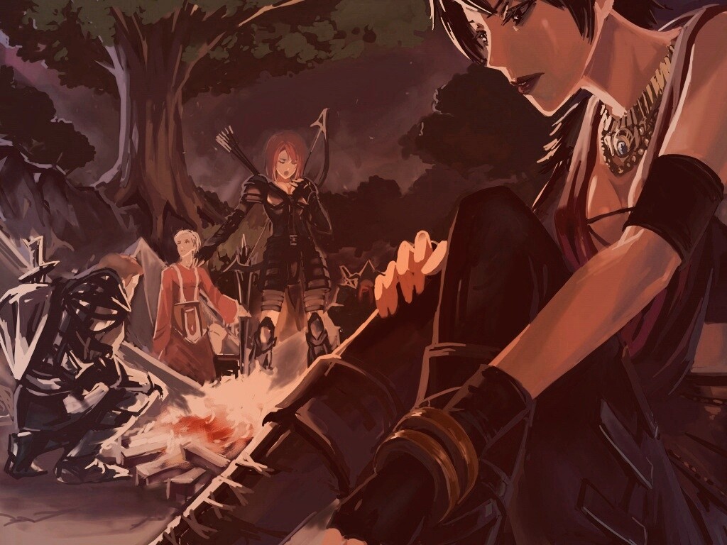 Рисунок Морриган в лагере обои