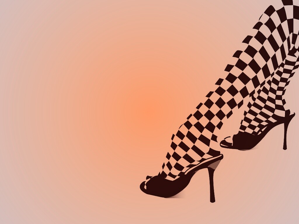 Ножки в шахматных колготах обои