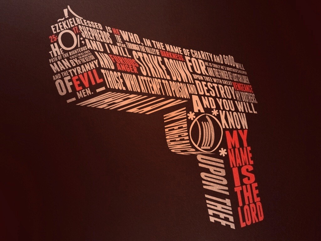 Пистолет из слов обои