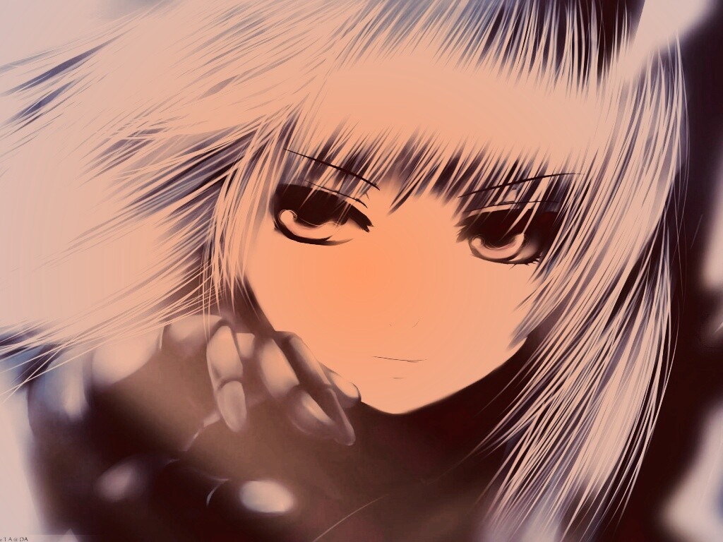 Девушка с голубыми волосами обои