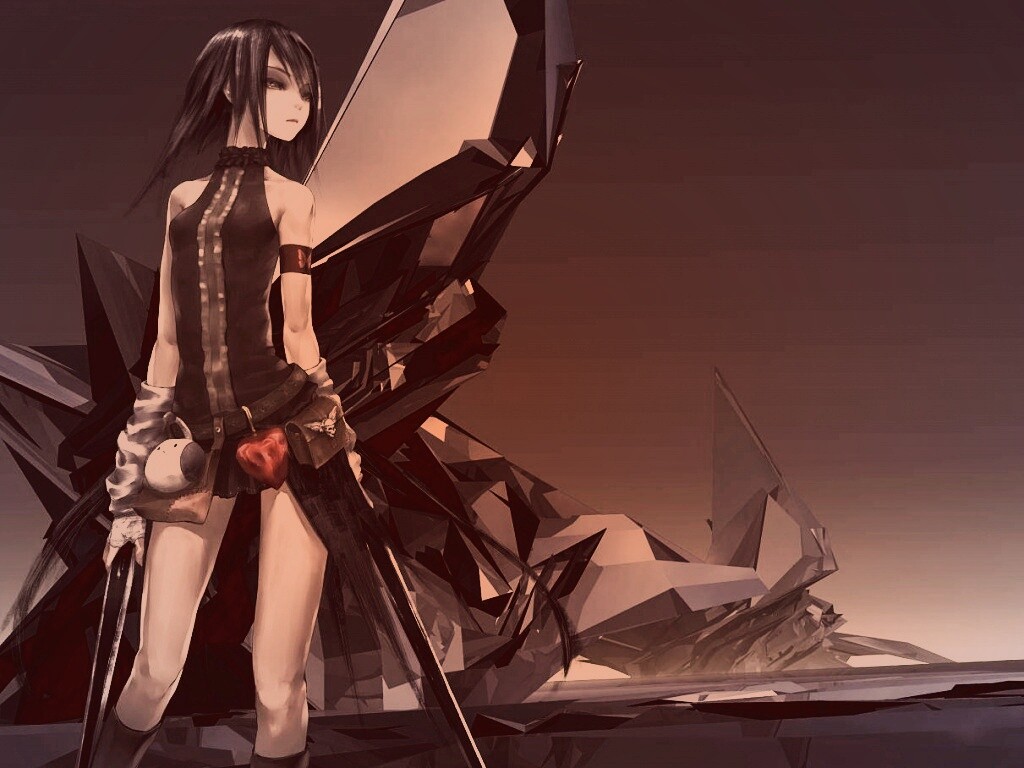 Девушка с двумя мечами обои