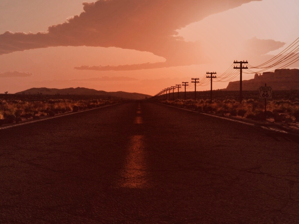 Дорога в пустыне обои