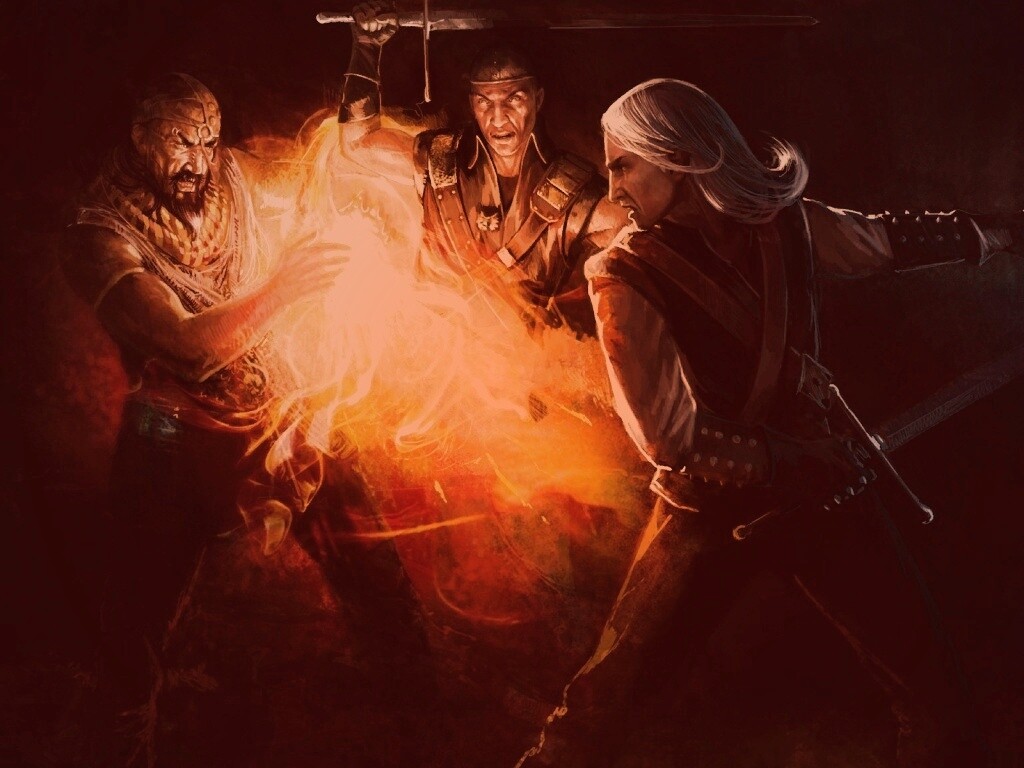 Геральт и Беренгар против Азара обои