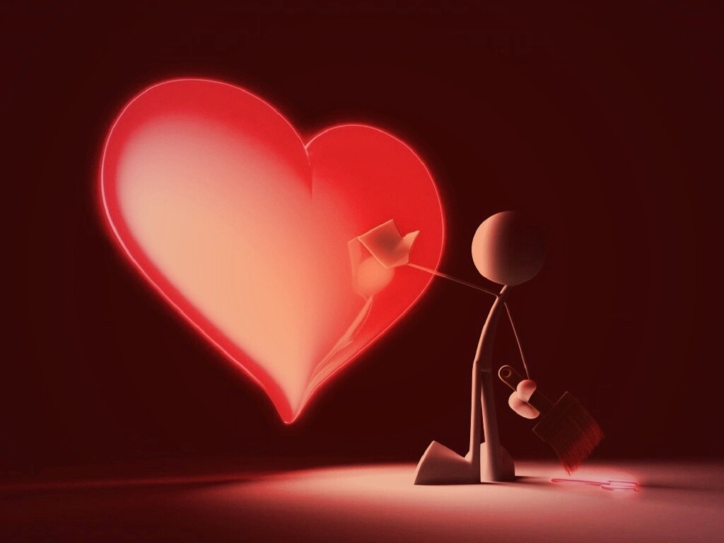 Нарисованное сердце обои