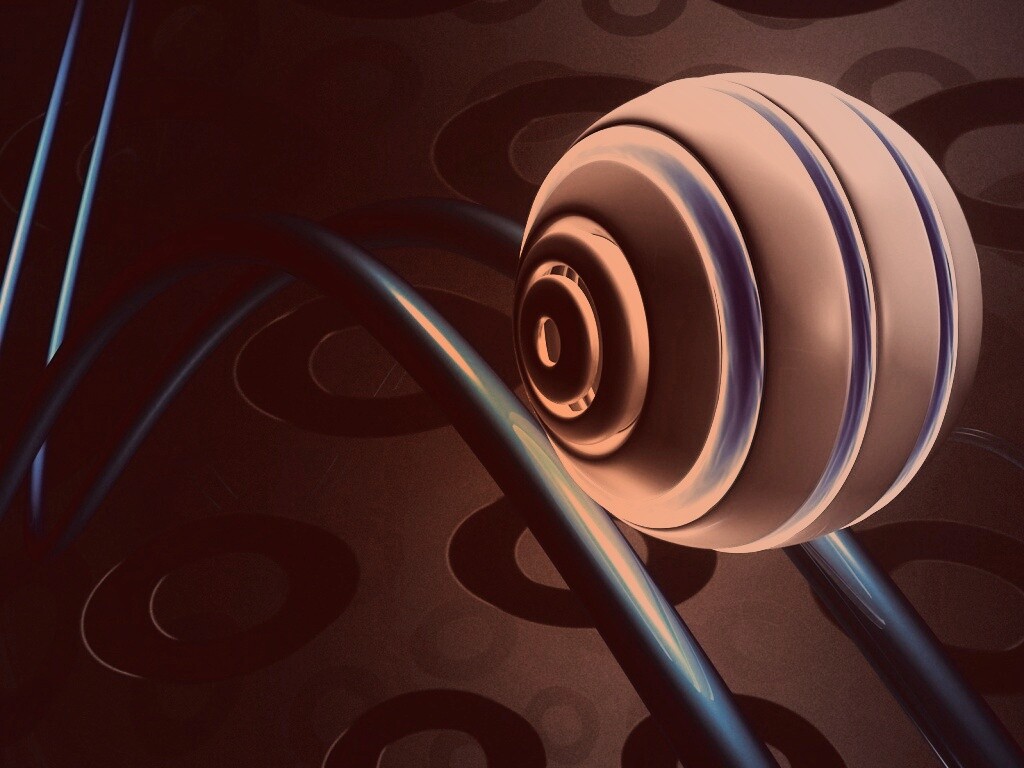 Шарик на рельсах американских горок обои