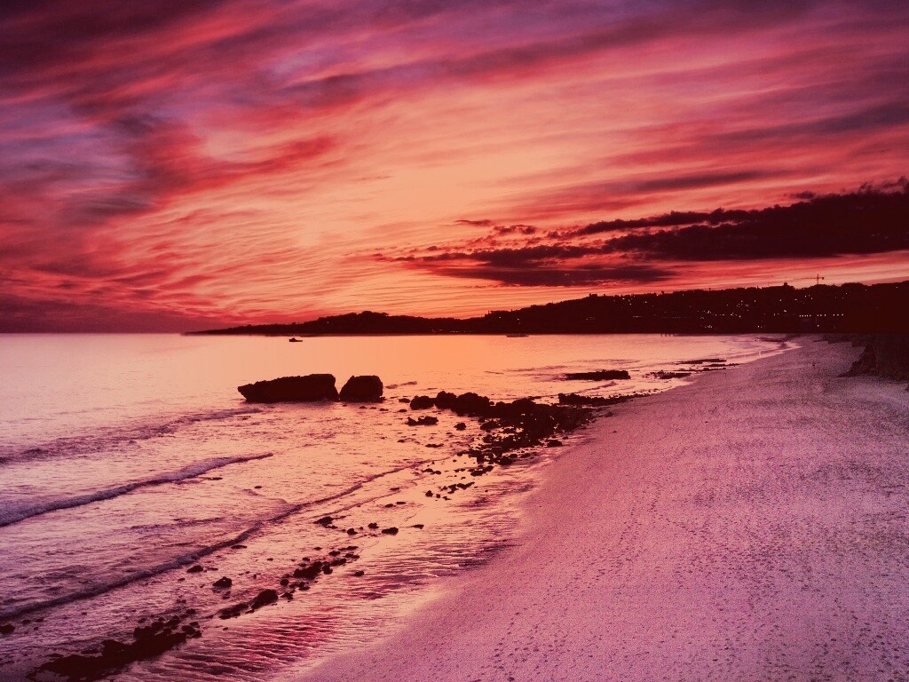 Бесподобный закат на море обои