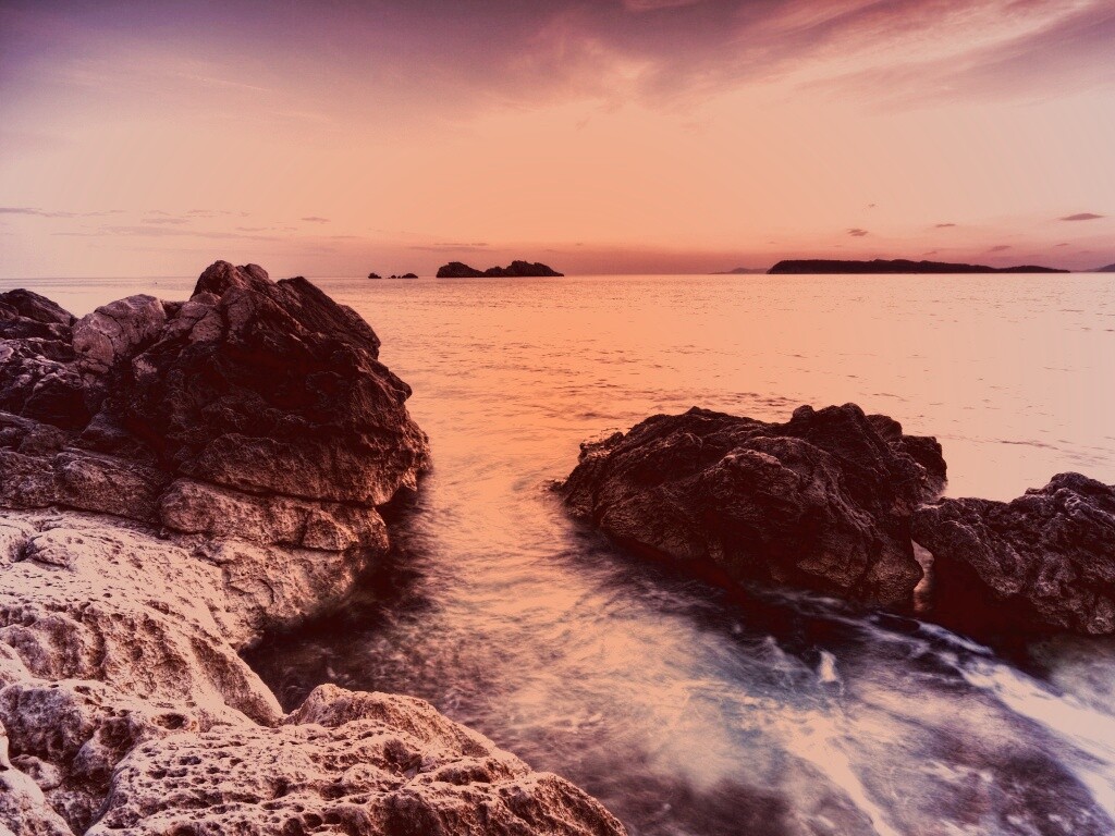 Закат на море обои