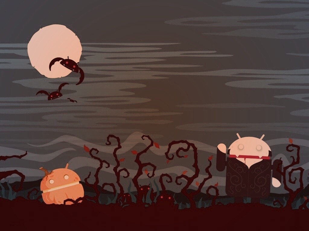 Хэллоуин в стиле Google Android обои