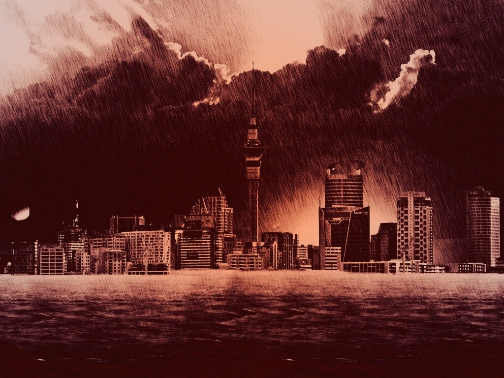 Гроза над городом обои