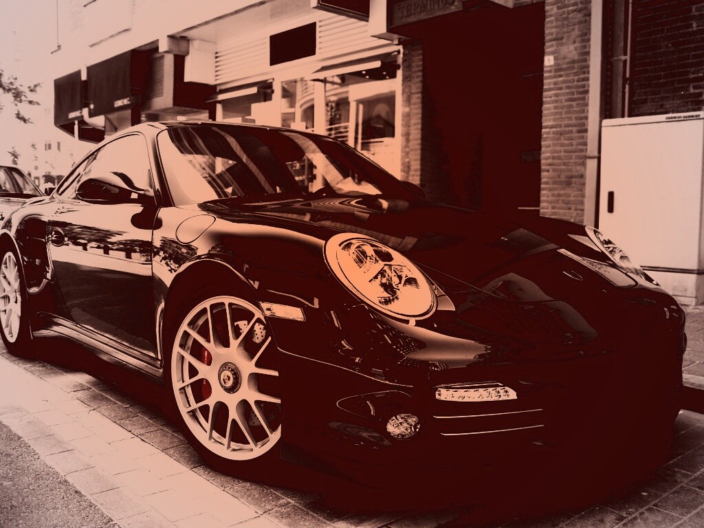 Чёрно-белое фото Porsche обои