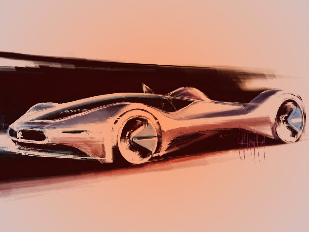 Эскиз Мазерати Birdcage обои