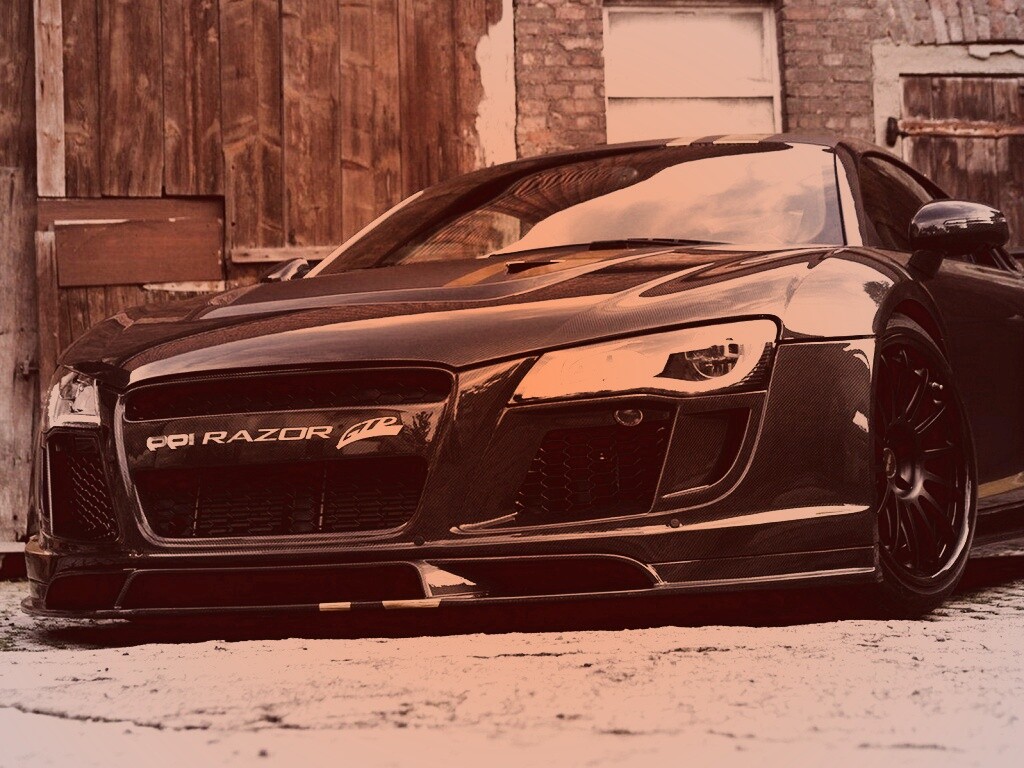 Черная Audi R8 обои