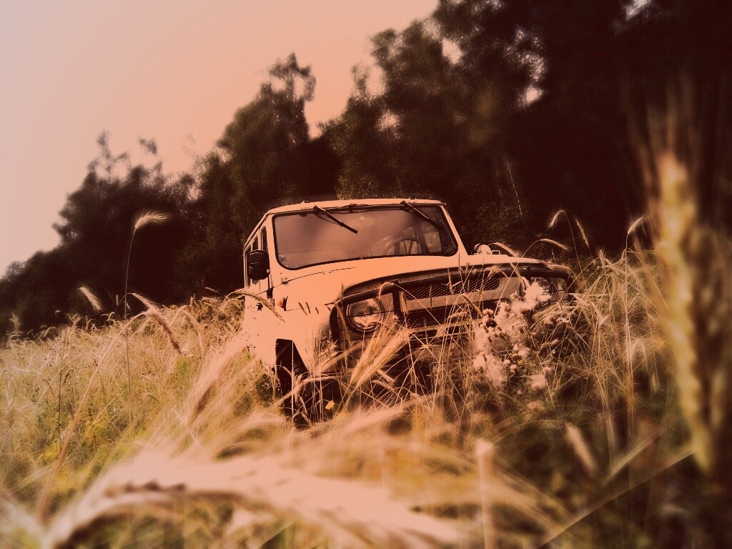 УАЗик в траве обои