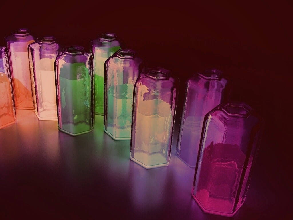 Баночки с цветными жидкостями обои