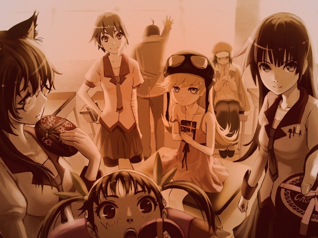 Девушки из Bakemonogatari обои