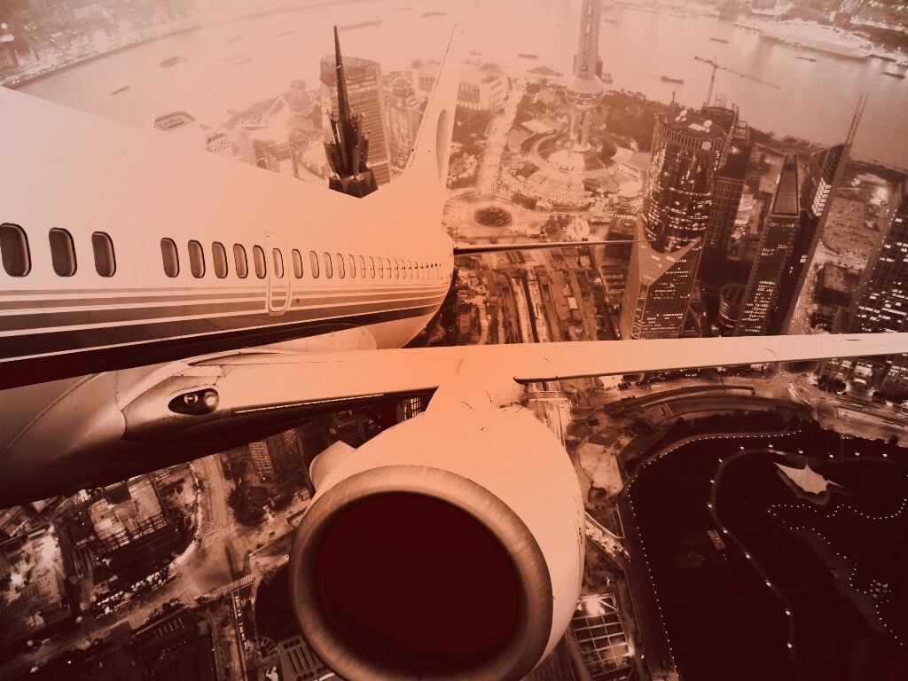 Взлет над городом обои