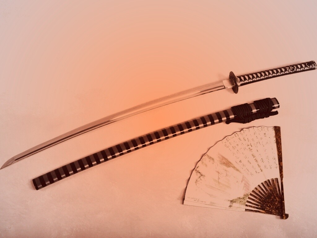 Катана и веер обои