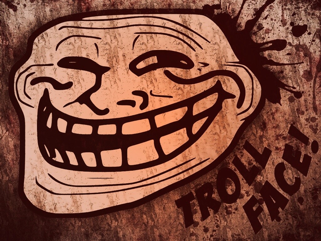 Trollface в стиле гранж обои