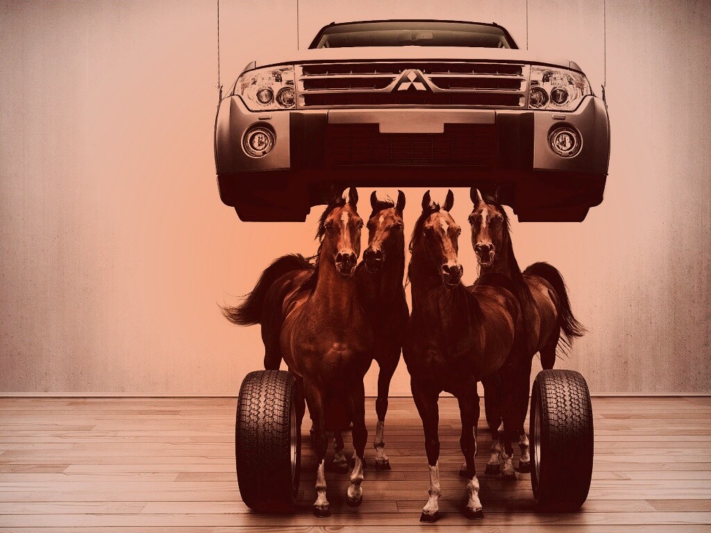 Лошадинные силы - принт Митсубиси обои