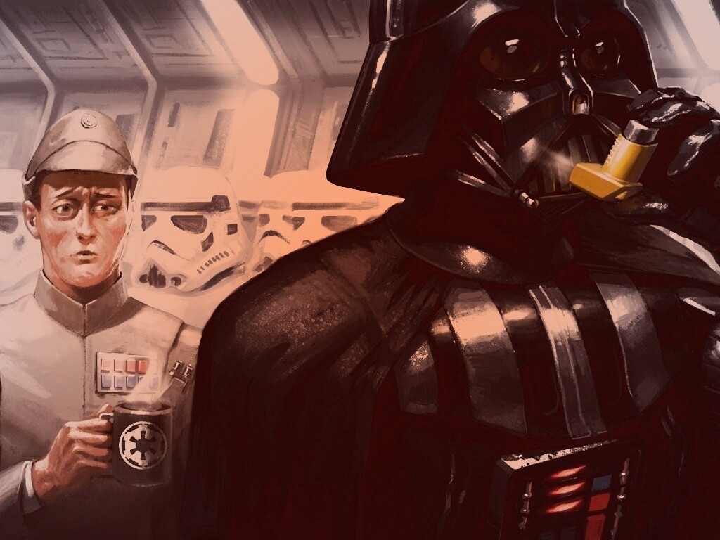 Дарт Вейдер с ингалятором обои