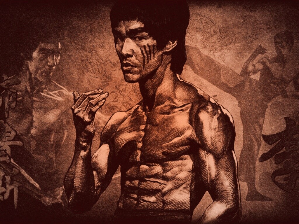 Портрет Брюса Ли обои