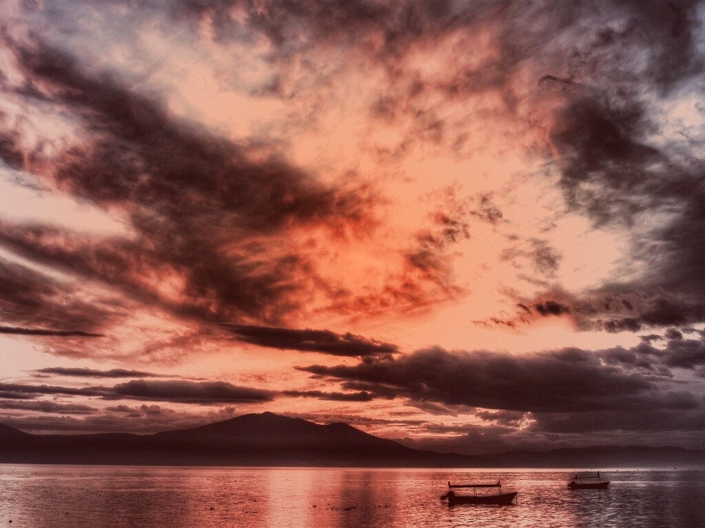 Мексика: лодки на озере обои