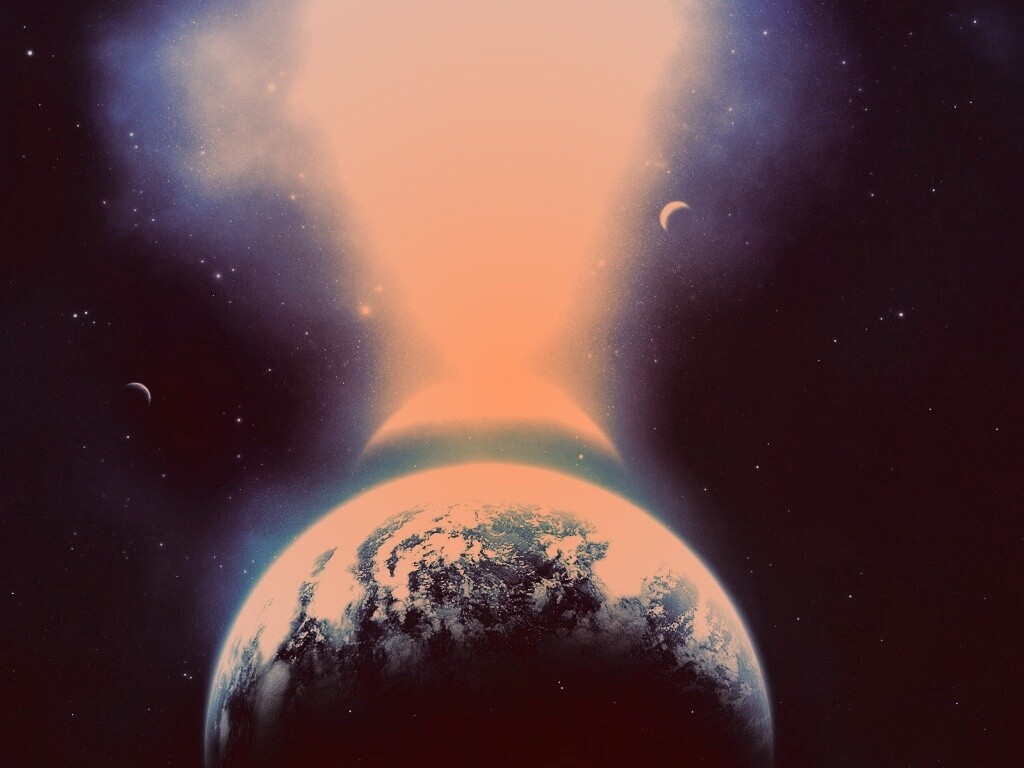 Свет звезды падает на планету обои