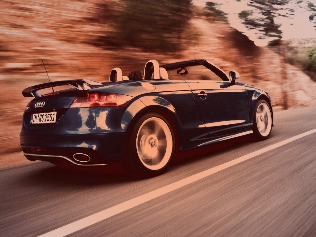 Синий кабриолет Audi обои