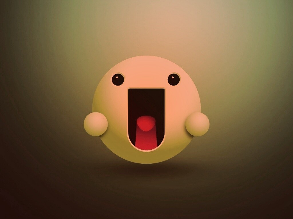 Веселый зеленый смайлик обои