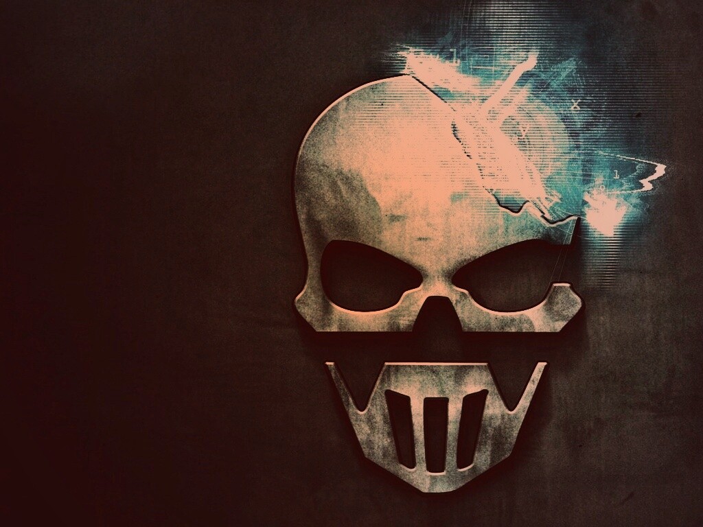 Контур стального черепа обои