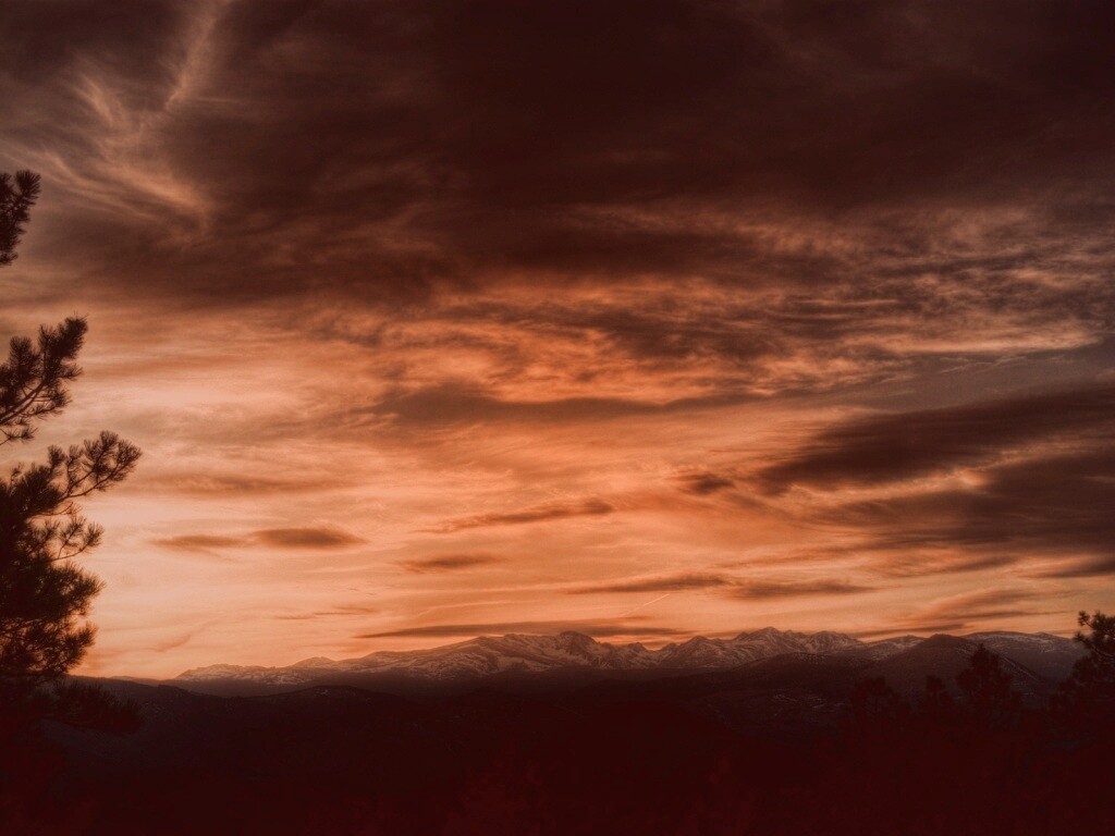 Горный закат обои