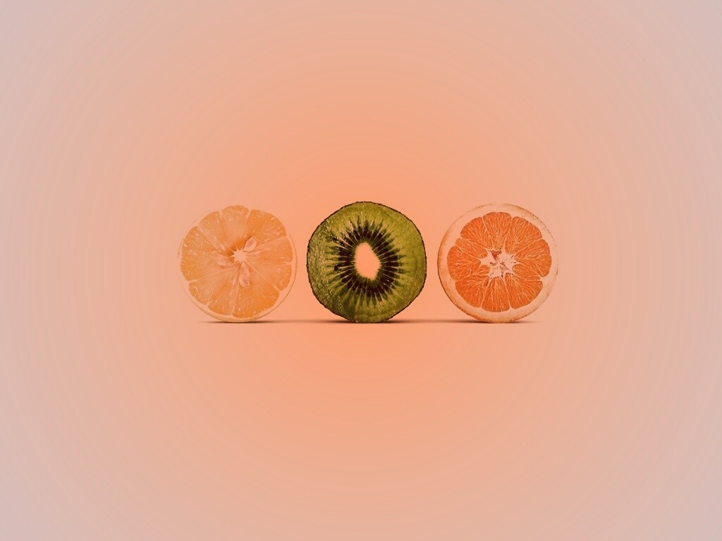 Фрукты в разрезе обои