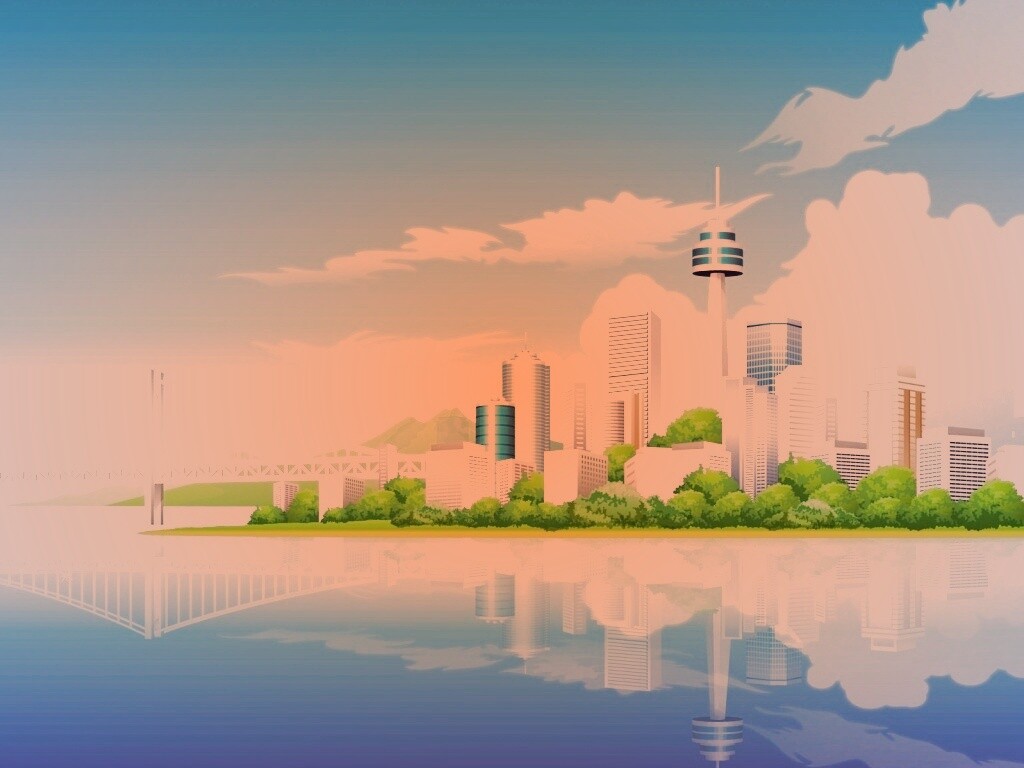 Рисунок города обои