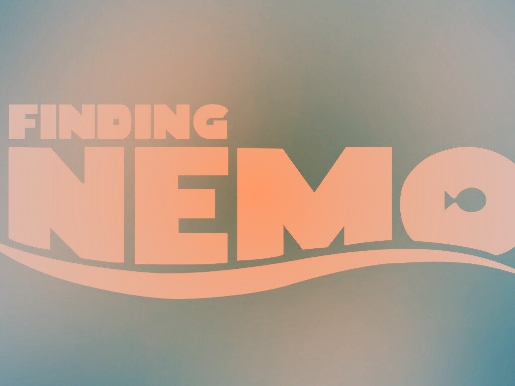 Надпись "В поисках Немо" обои