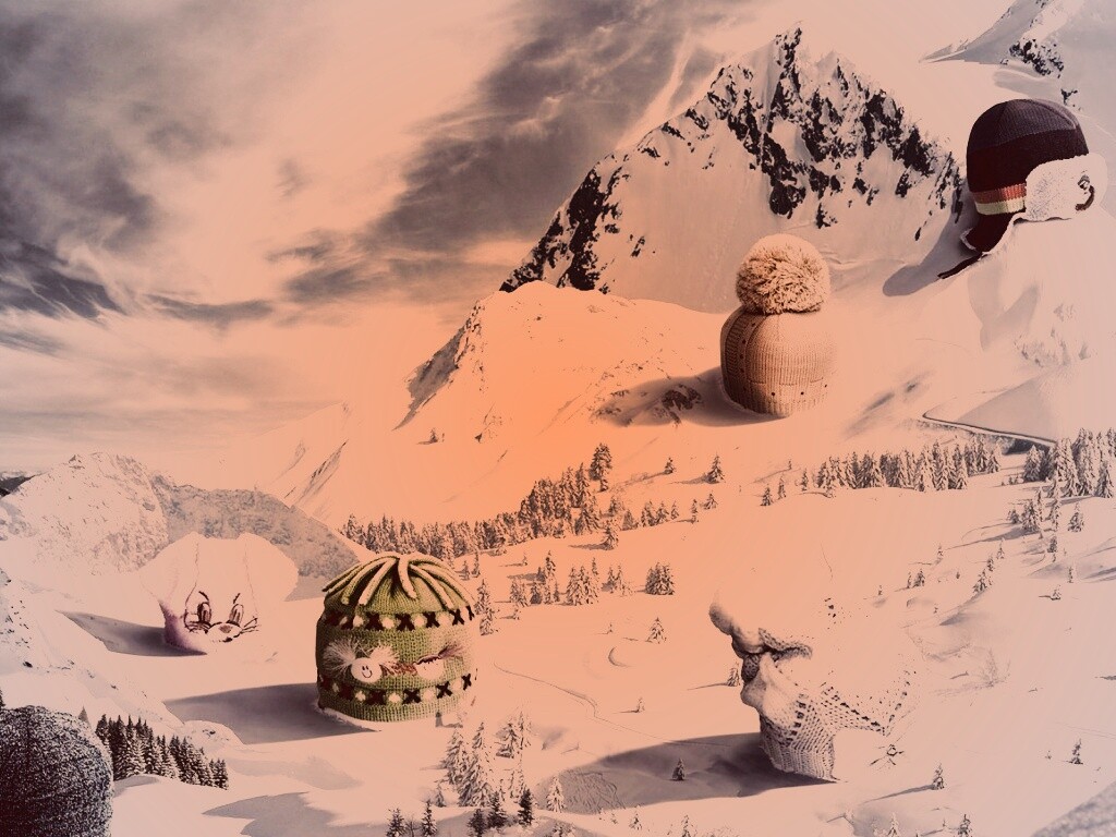 Прикольные шапки на горных вершинах обои