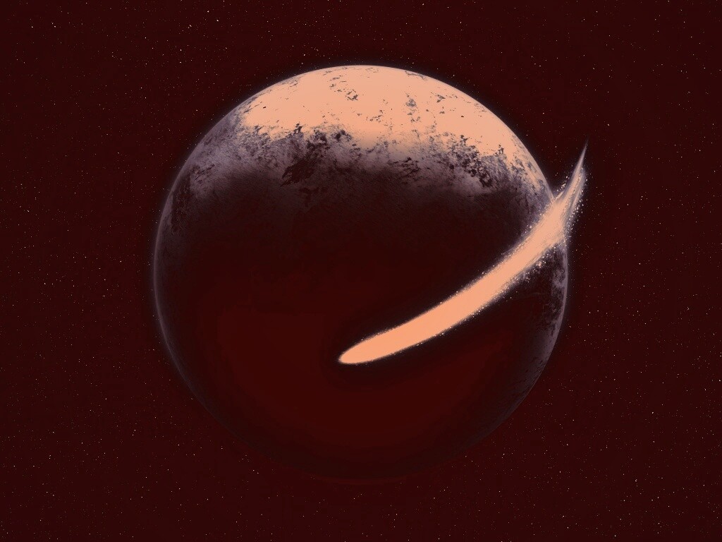 Комента облетает планету обои