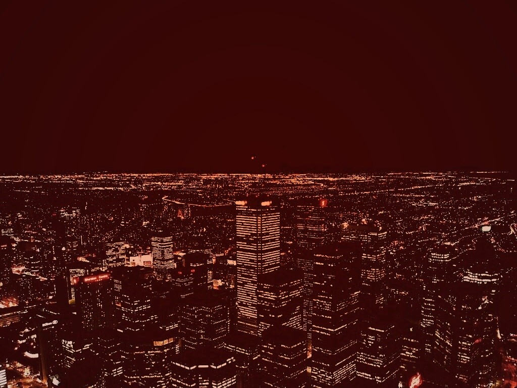 Вид на здания ночного города обои