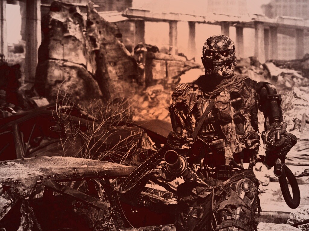 Терминатор на развалинах обои