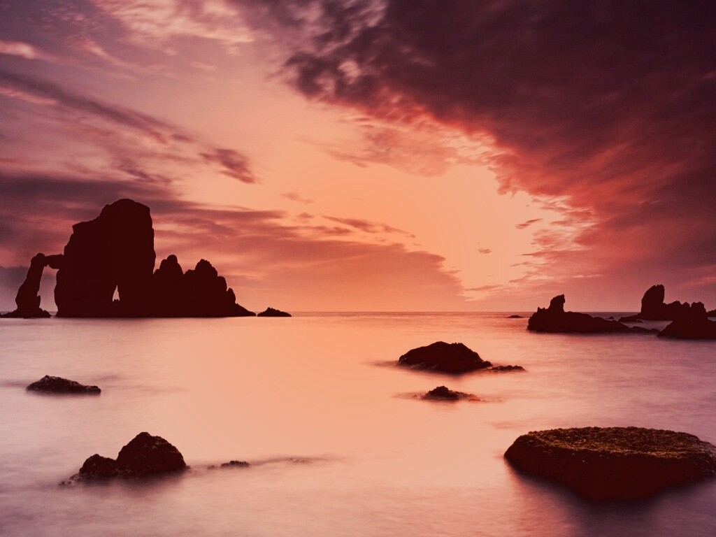 Закат на море обои