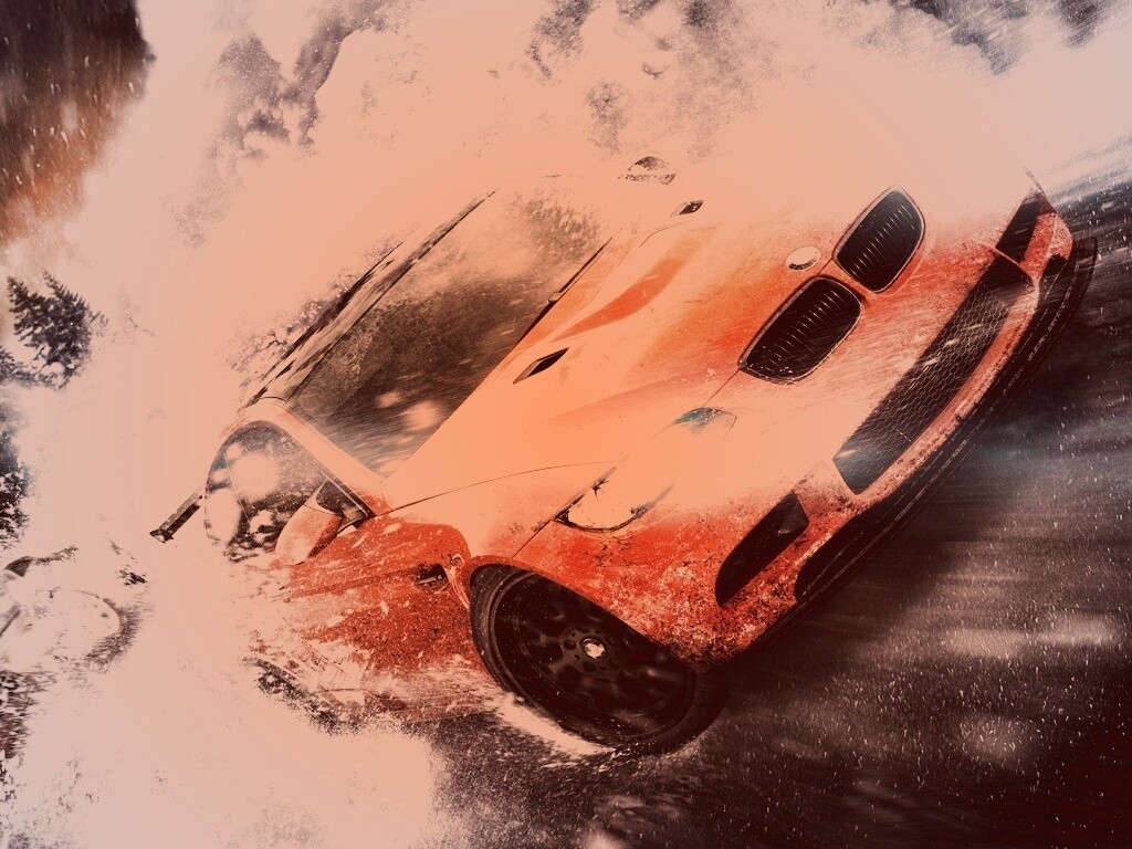 Погоня за оранжевым BMW обои