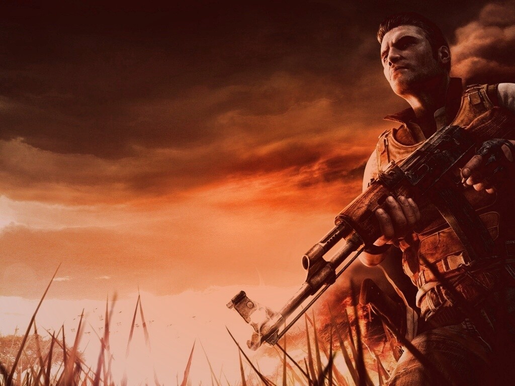 С оружием и в бронежилете обои