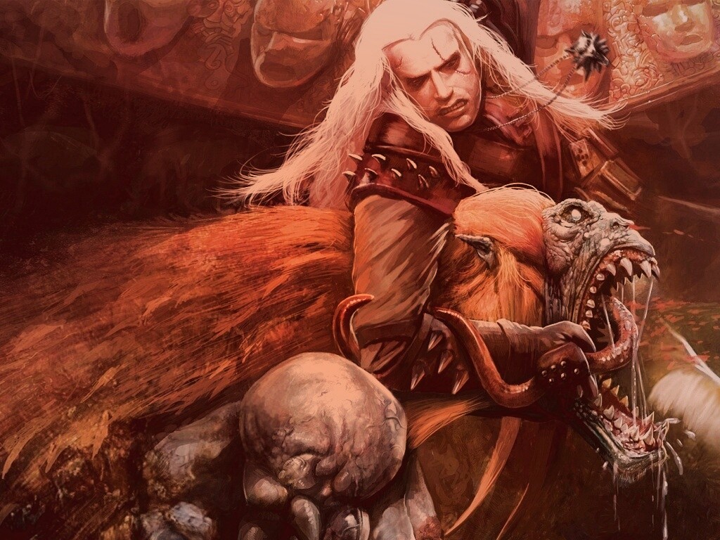 Ведьмак и монстр обои