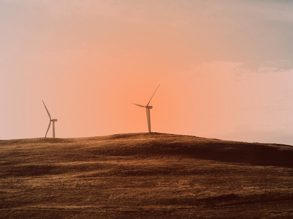 Ветряки в поле обои